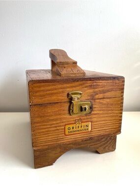 Griffin Shinemaster Wooden Shoe Shine Box - Natural Wood